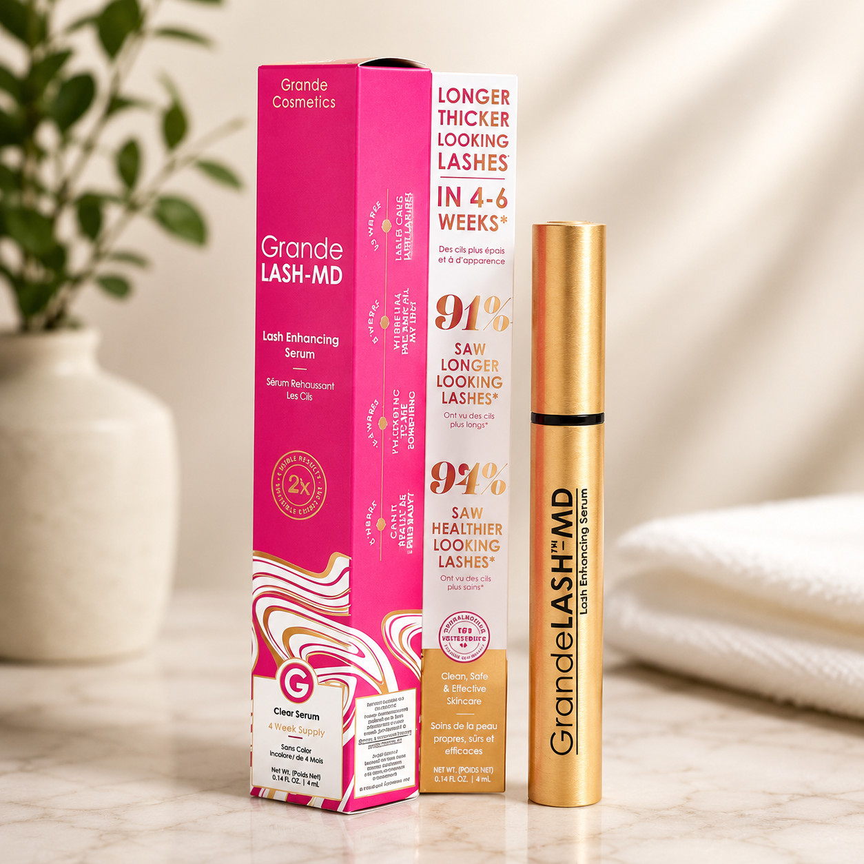 1 Bottle 4ML Grande LASH-MD Lash Enhancing Serum 6 Month Supply