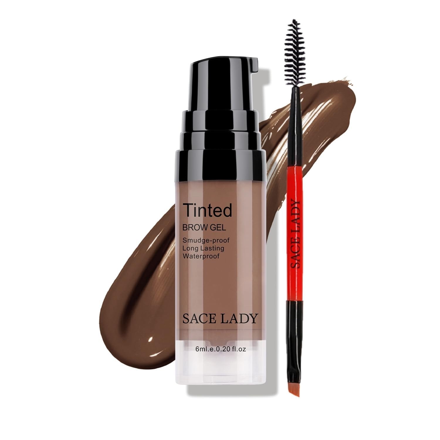SACE LADY 3D Eyebrow Gel Waterproof 24H Brow Cream Light Brown