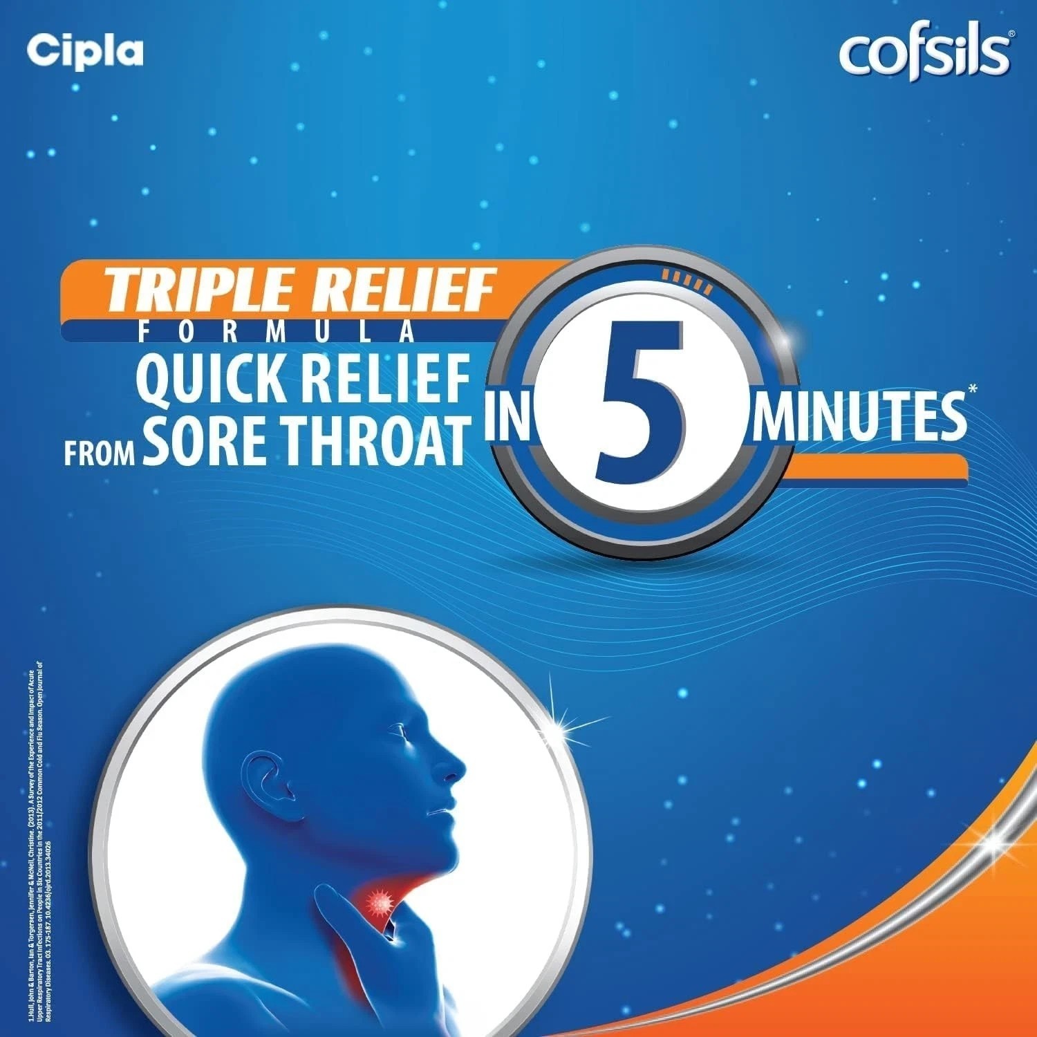 100 Counts Orange Flavour Lozenges Cough & Throat Instant Relief from Dry Cough