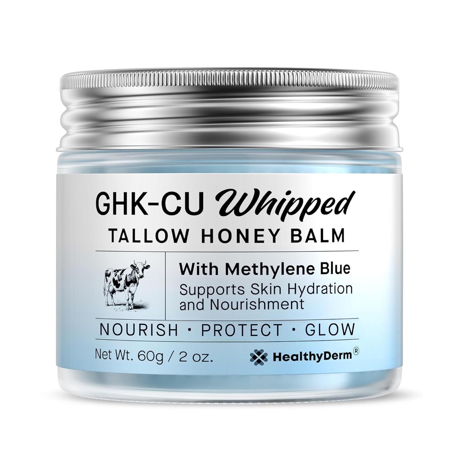 HealthyDerm Copper Peptides GHK-Cu Beef Tallow for Skin Blue Balm with Methyl…