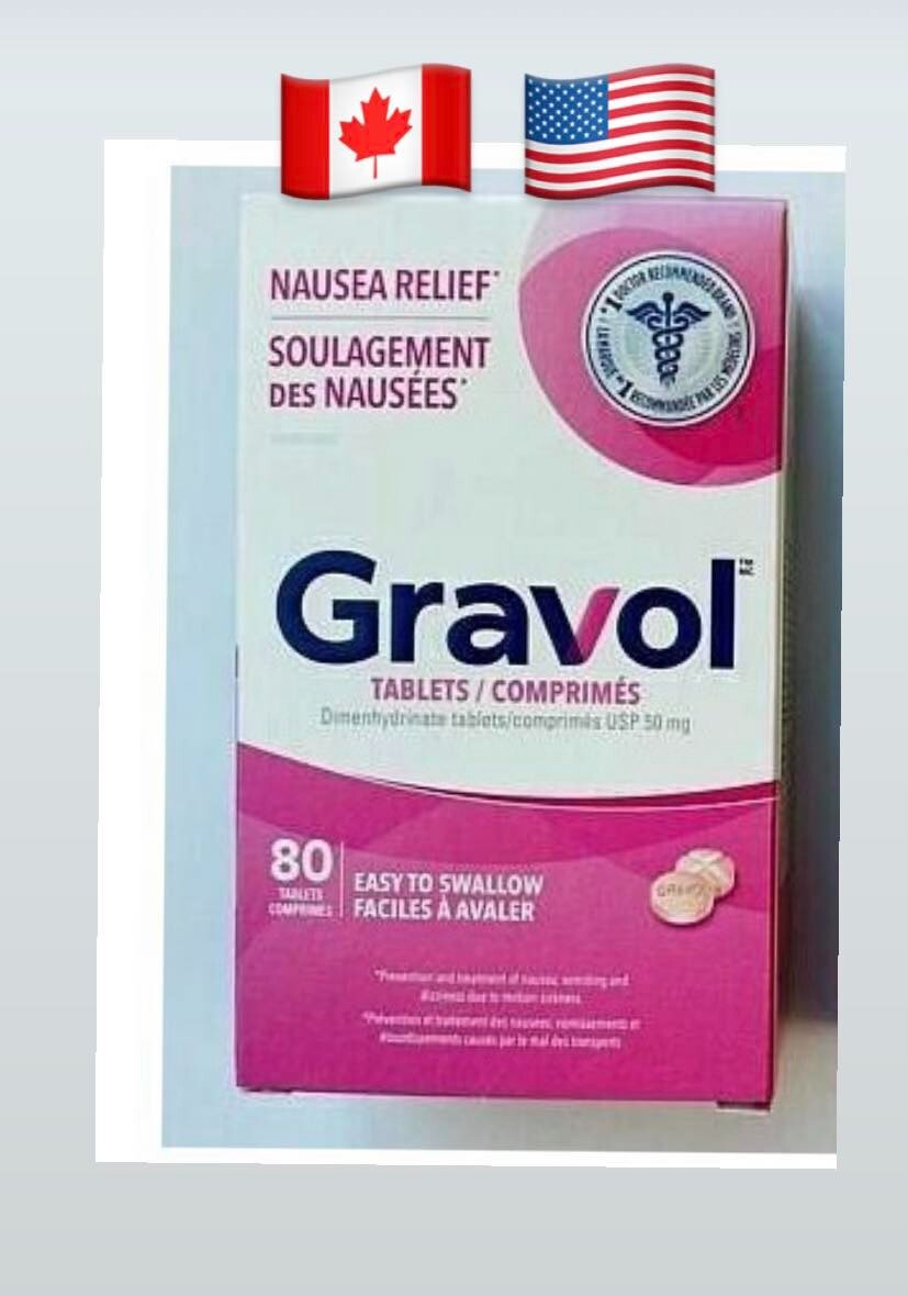 Gravol Nausea Relief Easy to Swallow Tablets 50 mg (80 Count) SHIP USA/ CANADA