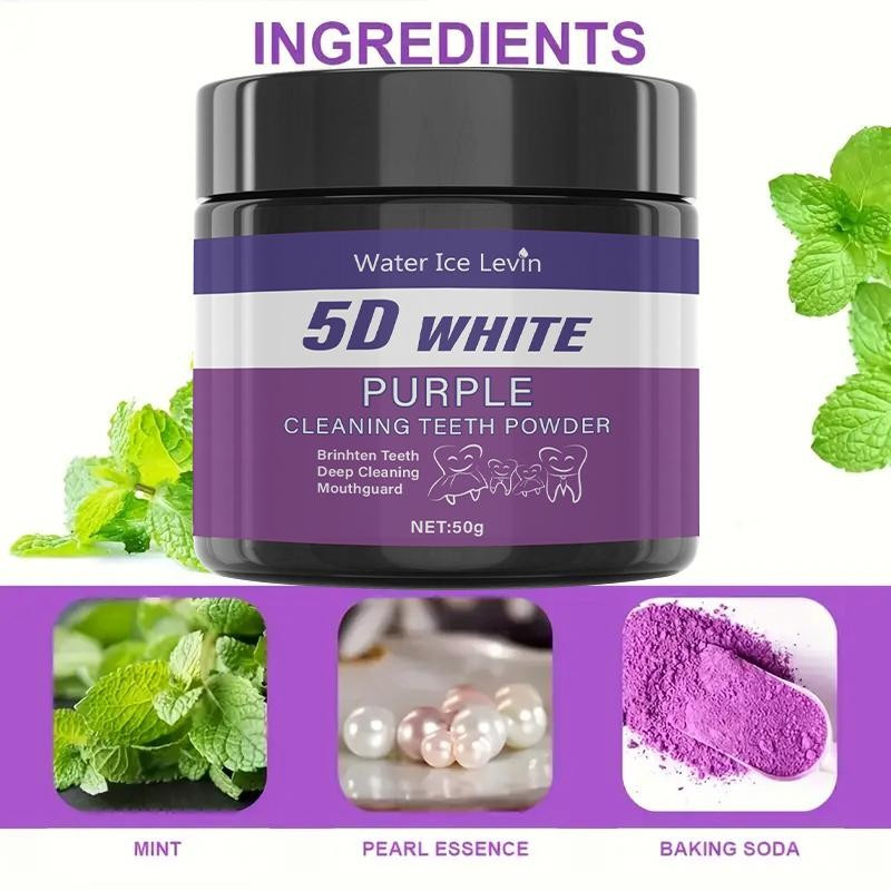 Purple Teeth Cleaning Powder – Sulfate-Free, Deep Cleaning and Polishing, Whiten