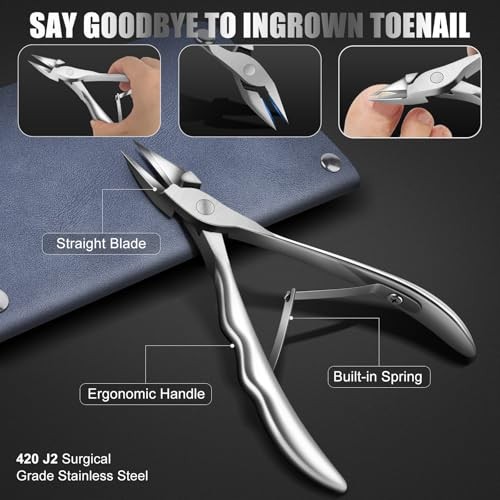 7-Piece Ingrown Toenail Treatment Set, Professional Stainless Steel Ingrown