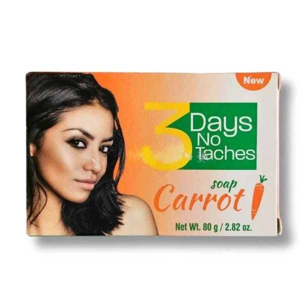 3 Days No Taches Carrot Body Bar Soap for Women (Pack Of 6), Orange 2.82 oz