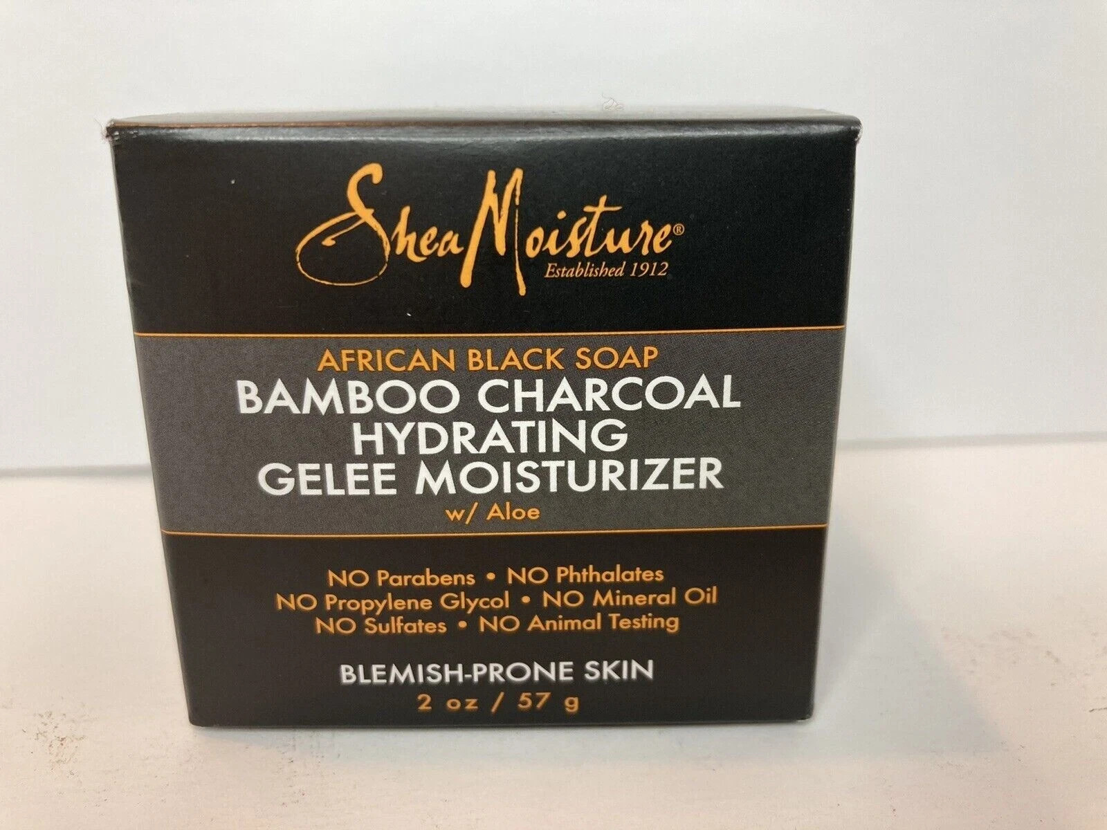Shea Moisture African Black Soap Bamboo Charcoal Gelee Skin Moisturizer 2 oz