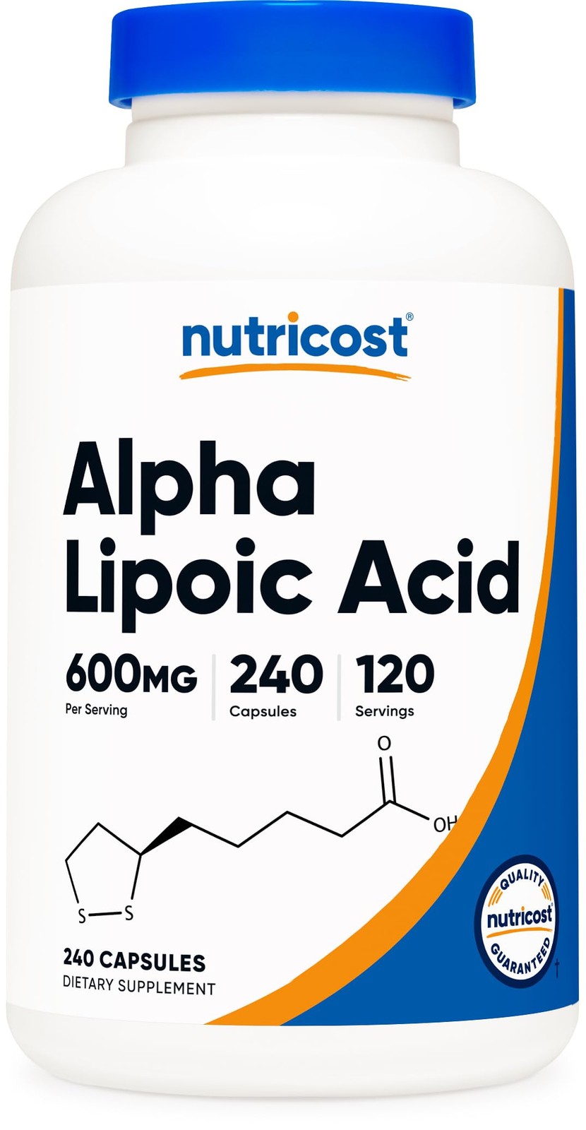 Nutricost Alpha Lipoic Acid 600mg Per Serving, 240 Count (Pack of 1), White