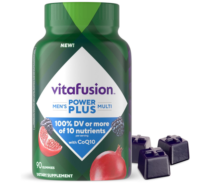Mens Multivitamin Gummies with CoQ10 Blueberry Pomegranate 90 Gummy Gluten Free