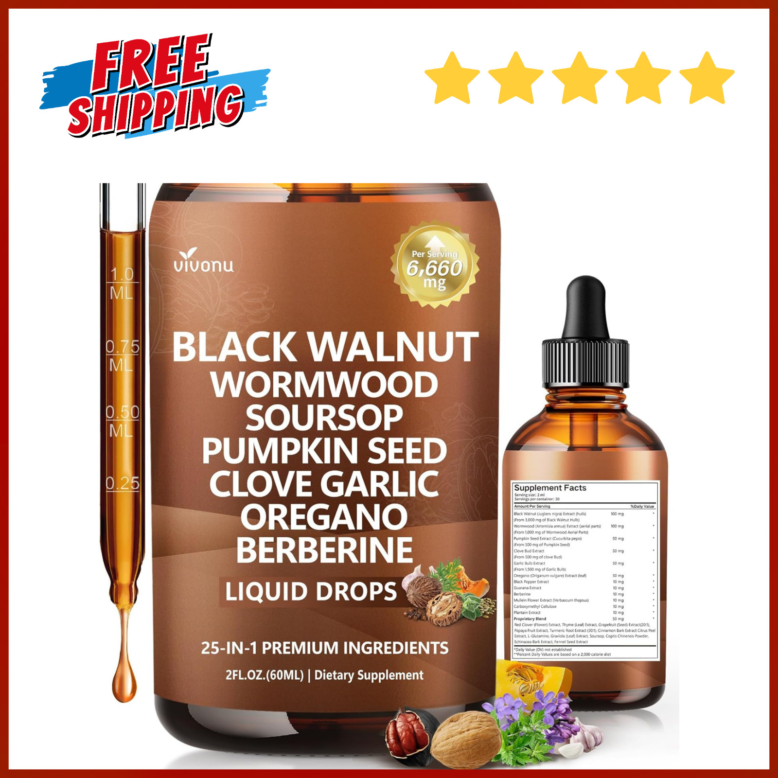 Parasite Cleanse Tincture/Extract-Wormwood,Black Walnut Hull, Clove,Best Quality
