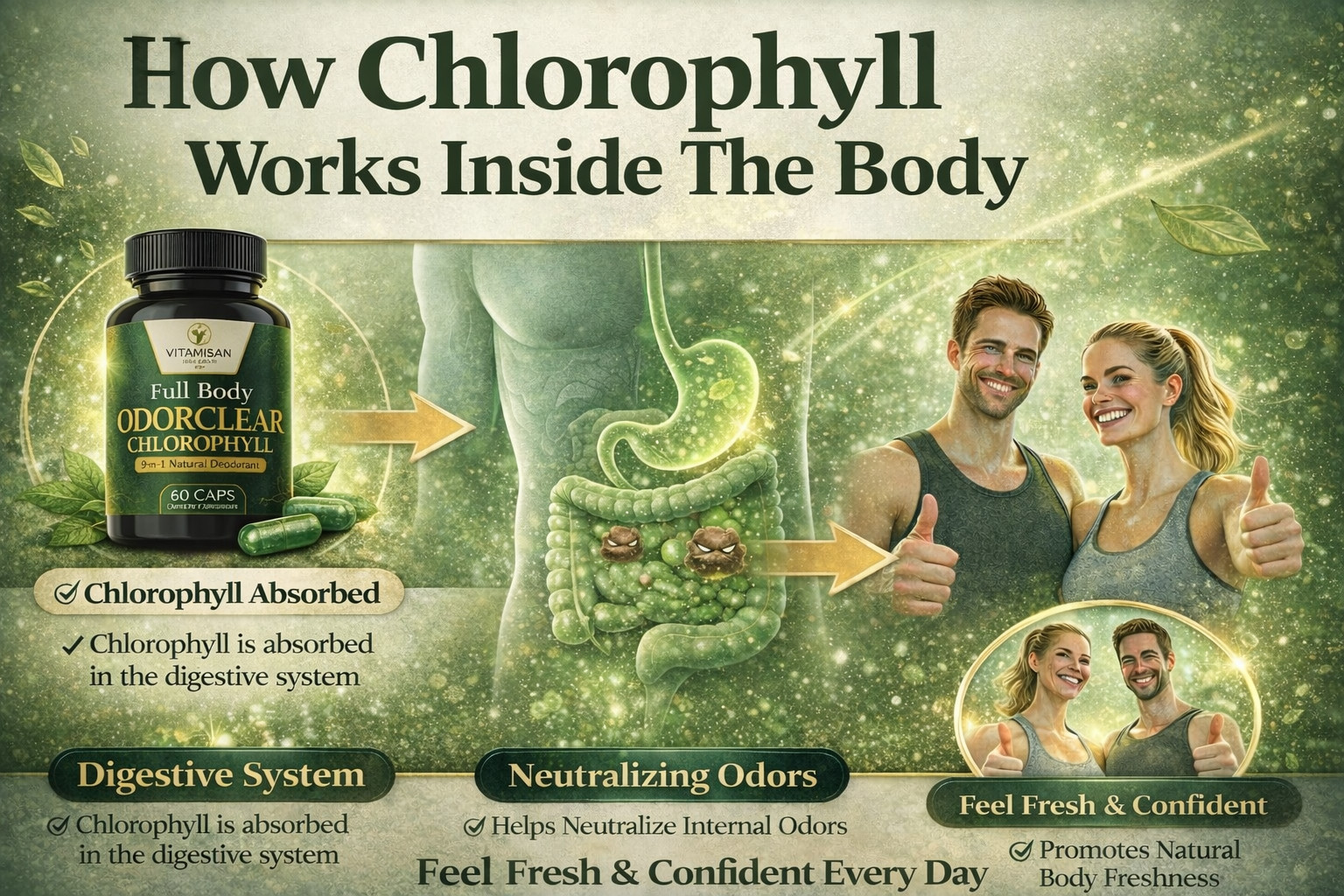 Chlorophyll Capsules Feminine Intimate Freshness | Internal Deodorant | 60