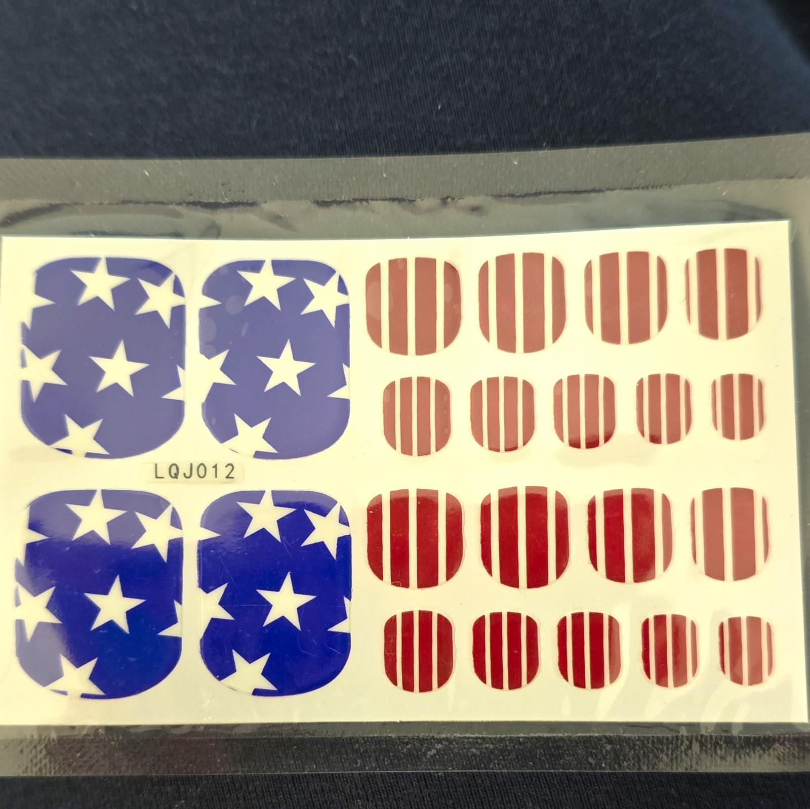 Pedicure – Stars & Stripes Nail Art Sticker Decals Red White Blue Self-Adhesive