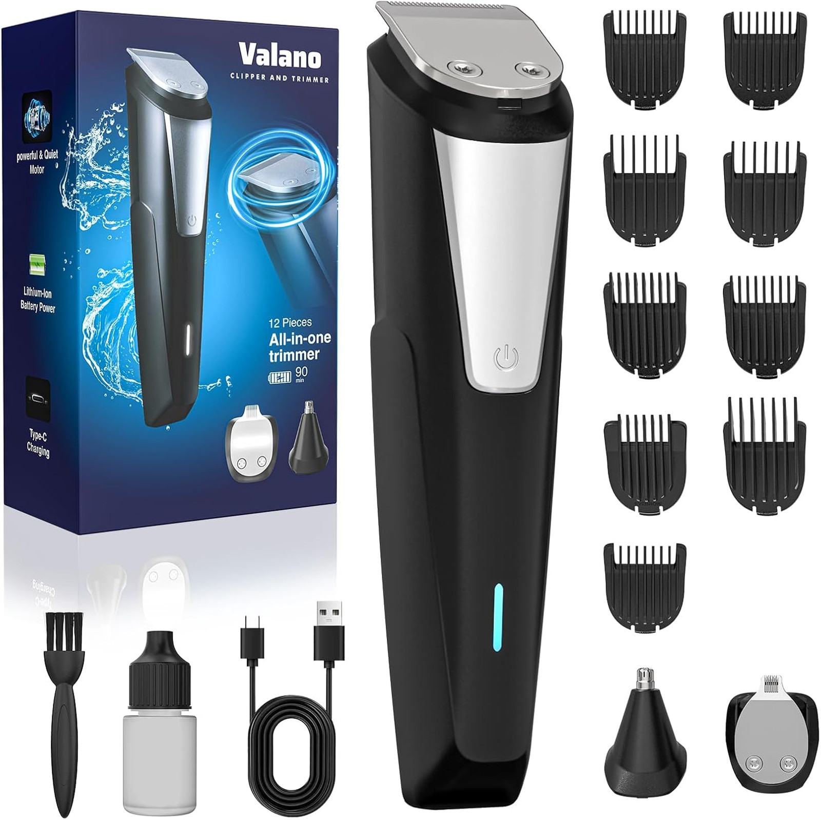 Beard Trimmer Hair Clippers for Men All-in-One Self-Sharpening Electric Cordless