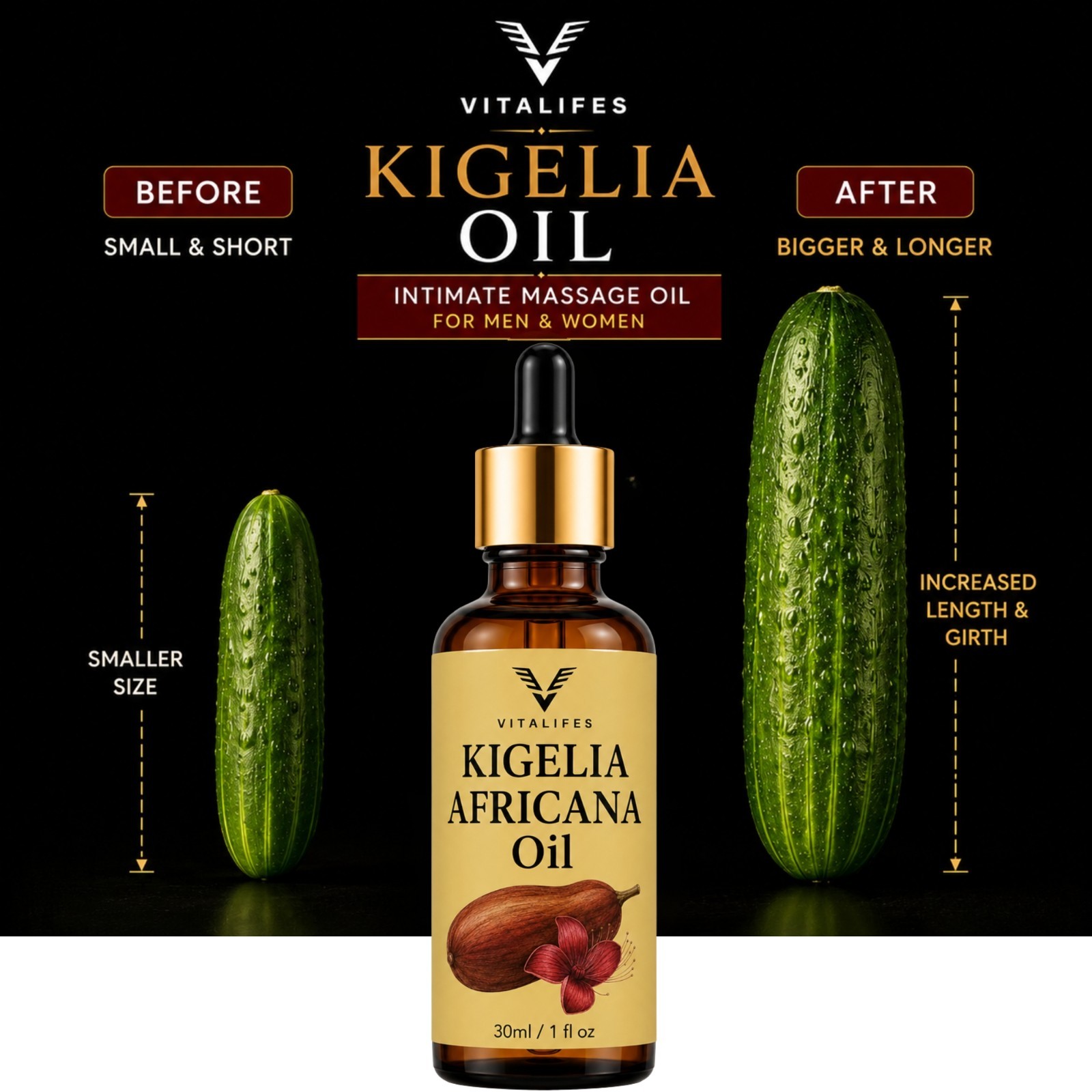 NEW XX*L PEN!S ENLARGER OIL GAIN 12 !NCH FASTER GROWTH WITH KIGELIA OIL – 30ml