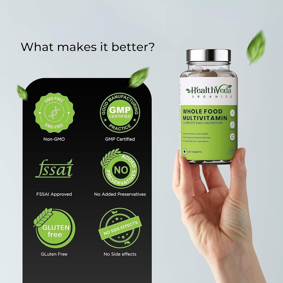 Health Veda Organics Whole Food Multivitamin For both Men & Women – 120 Tabs