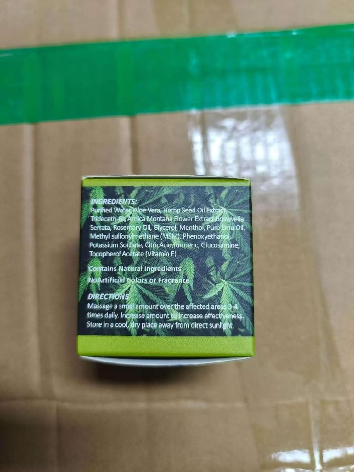 2 Pack Hemp Cream – Hemp Oil & Arnica Cream，All Natural Instant Menthol 2oz