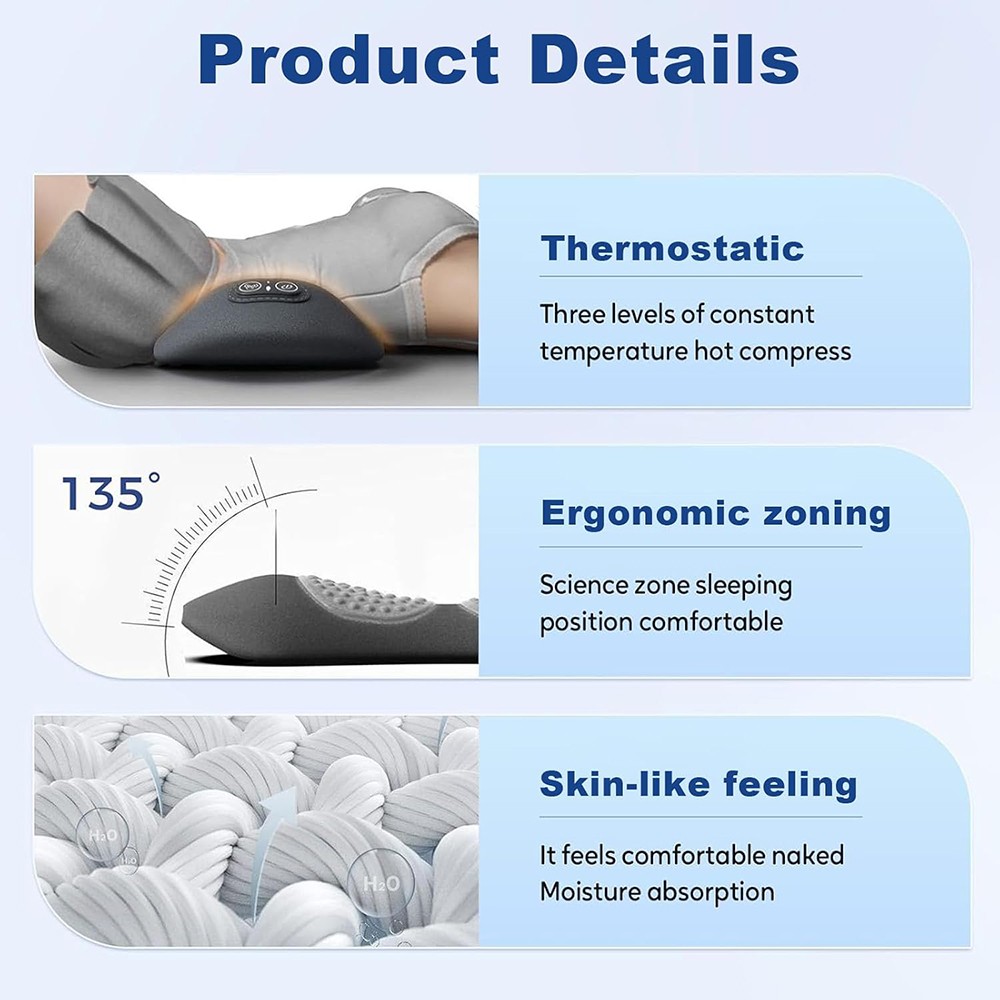 3In1 Electric Lumbar Support Pillow Smooth Spine Triple Fusion Back Massager NEW