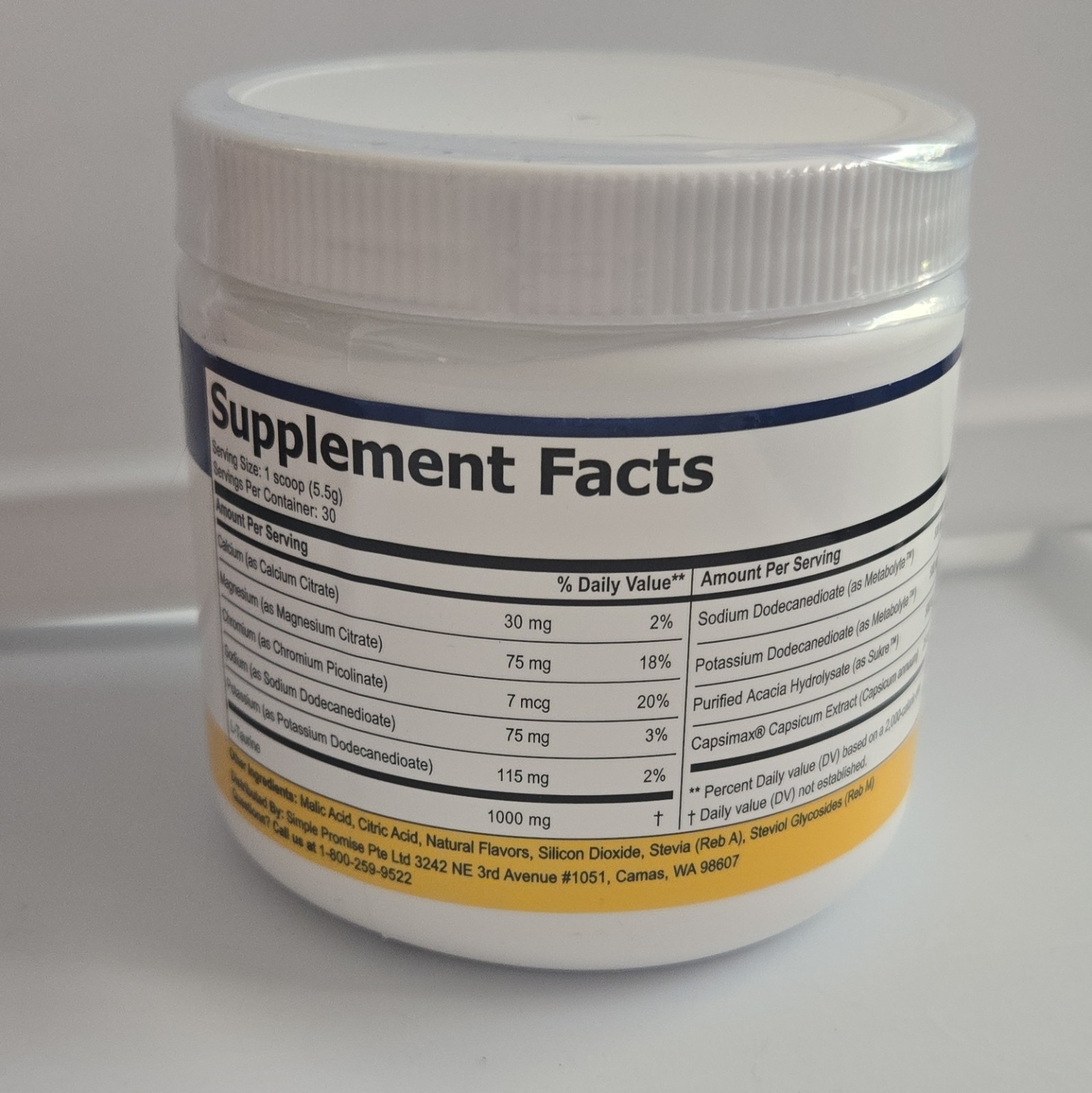 Simple Promise ElectroSlim Lemon Lime Powder Dietary Supplement 5.82 oz (165g)
