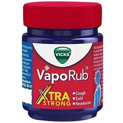 Vicks VapoRub Extra Strong Balm (Pack of 2 x 50ml) Aromatic Balm Menthol Camphor