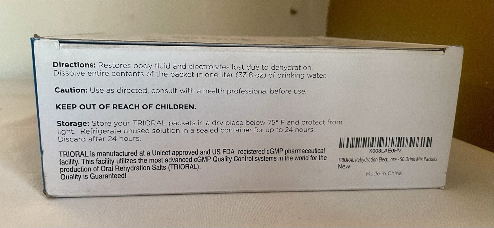 TRIORAL Oral Re-hydration Salts – 50 packs DIETAREY SUPPLEMENT