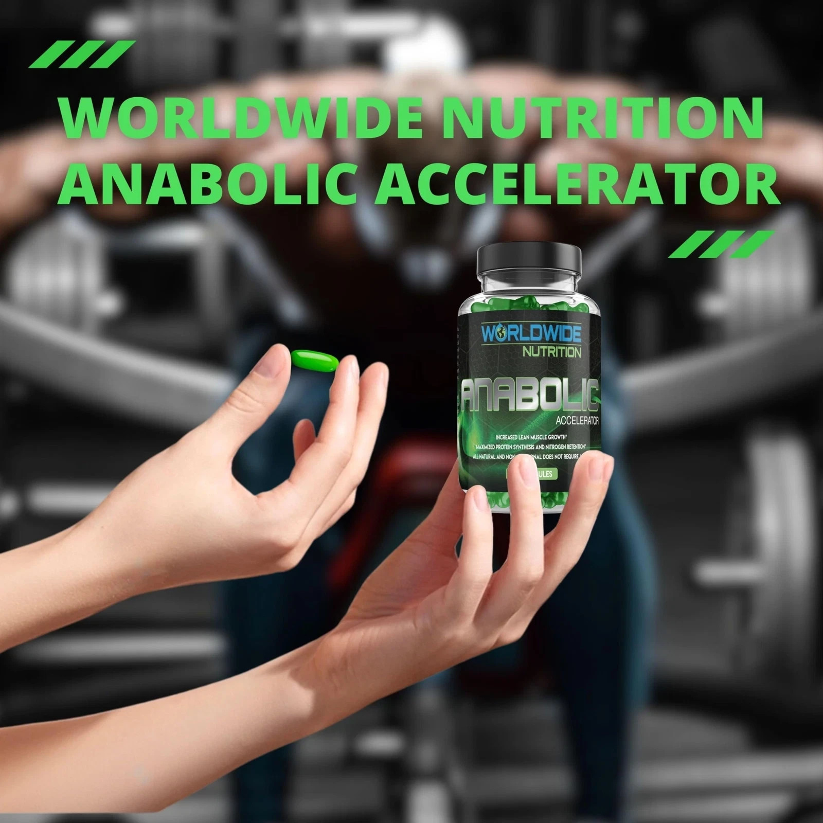 Worldwide Nutrition Anabolic Accelerator 180 Count Muscle Growth Energy Men