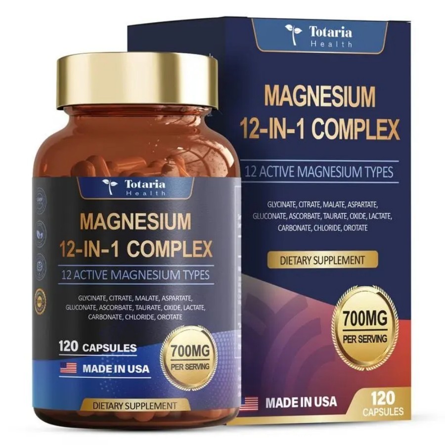 Magnesium 12-in-1 Complex 700mg – Sleep, Muscle & Heart Support – 60ct
