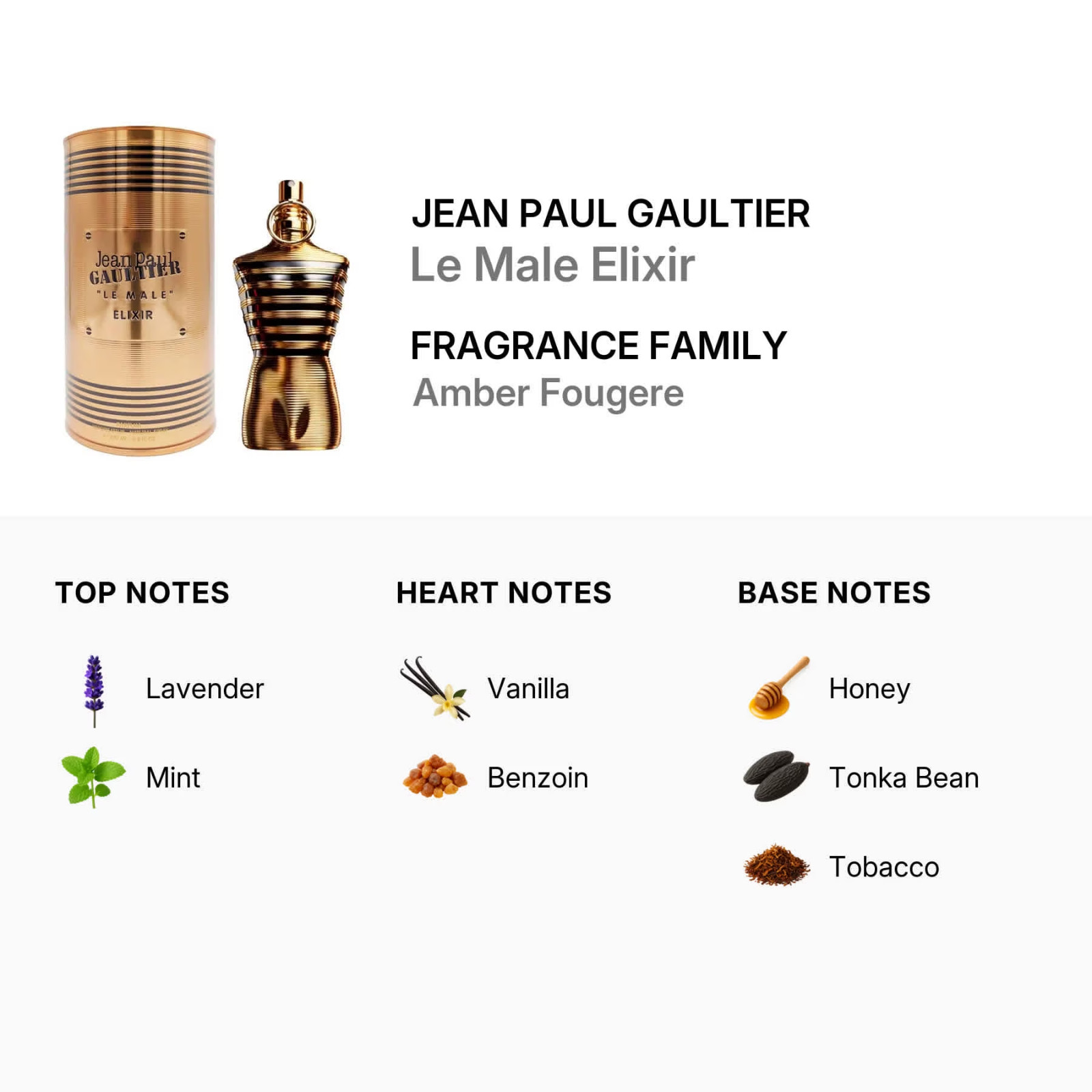 Jean Paul Gaultier Le Male Elixir by JPG, 6.8 oz Parfum Spray for Men