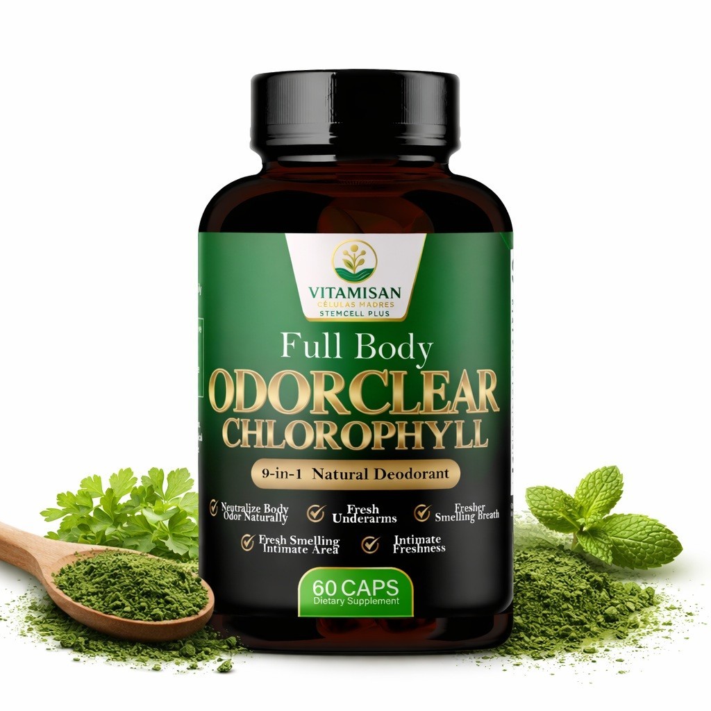 VITAMISAN OdorClear Chlorophyll Capsules – Internal Deodorant – 60 Caps