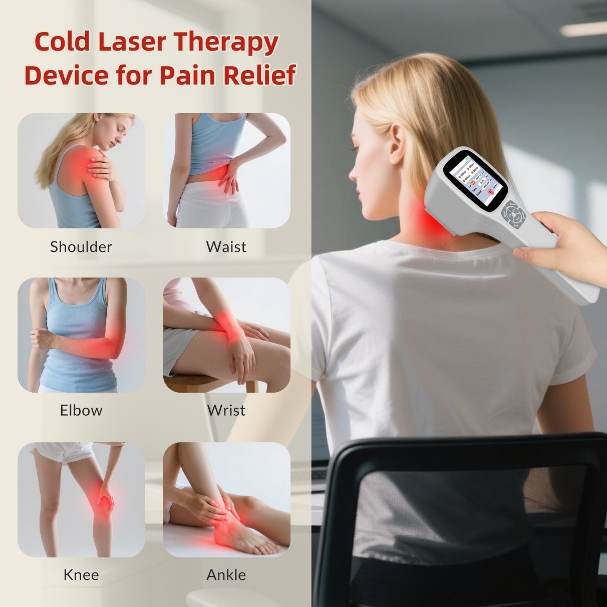 2.5W 650nm 808nm 905nm 980nm Laser Therapy Device 25 Diodes for Sports Injury