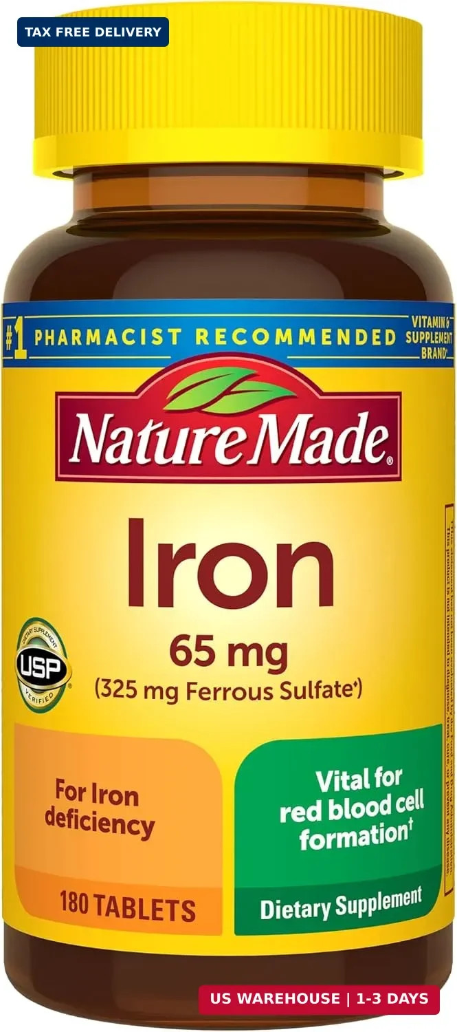 180 Tabletas De Hierro 65mg Con Vitaminas Mejor Pastillas Para Mujeres Y Hombres
