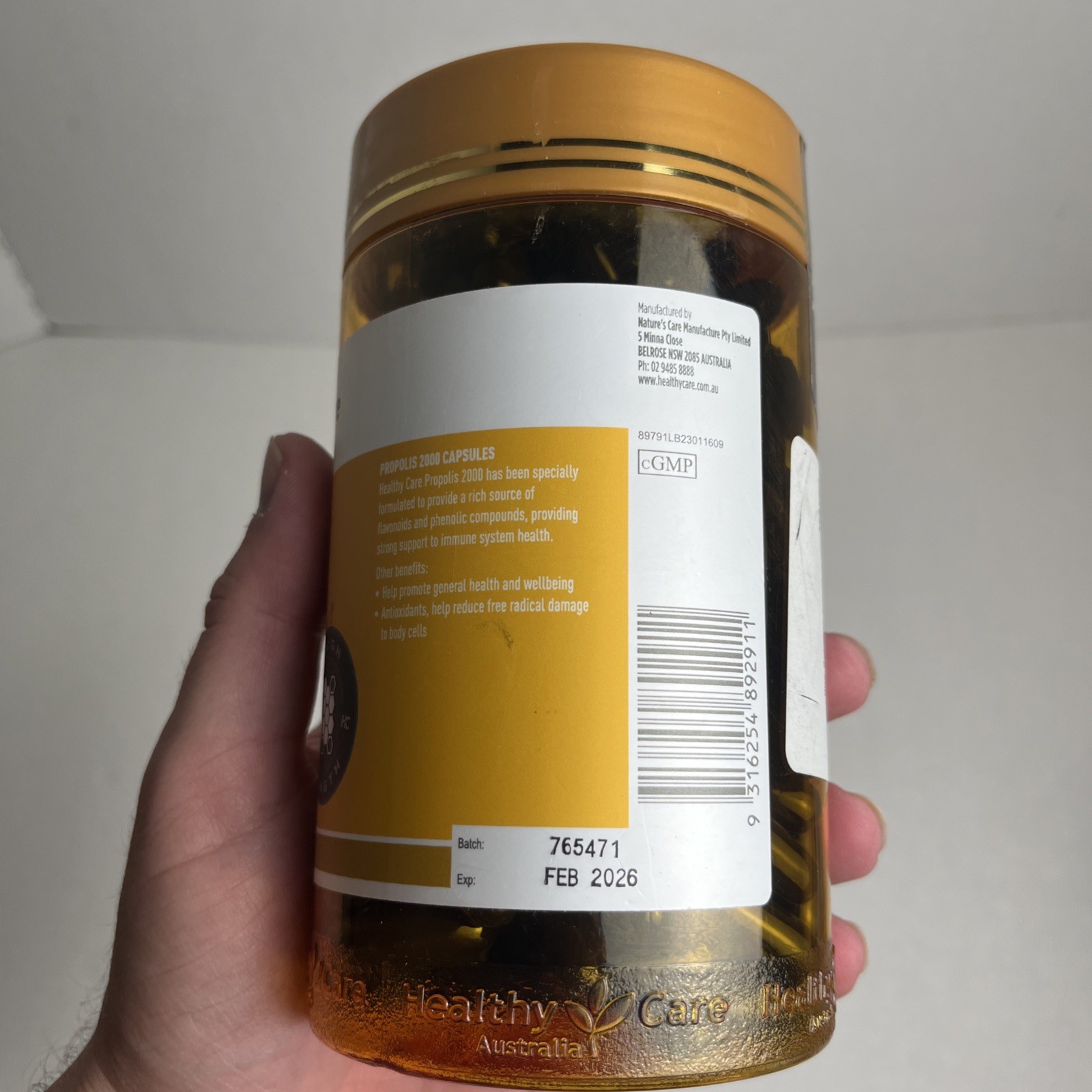 [Healthy Care] Propolis 2000mg 200 Capsules – Exp 02/2026 Ships Fast US
