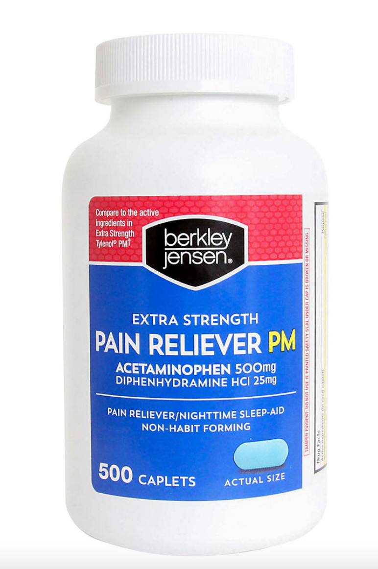 Berkley Jensen Extra Strength Non-Aspirin PM Tylenol Pain Relief 500ct