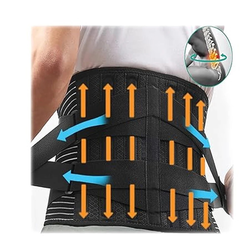 Lower Back Brace Copper Lumbar Support Waist Belt For Men Women Pain Relief