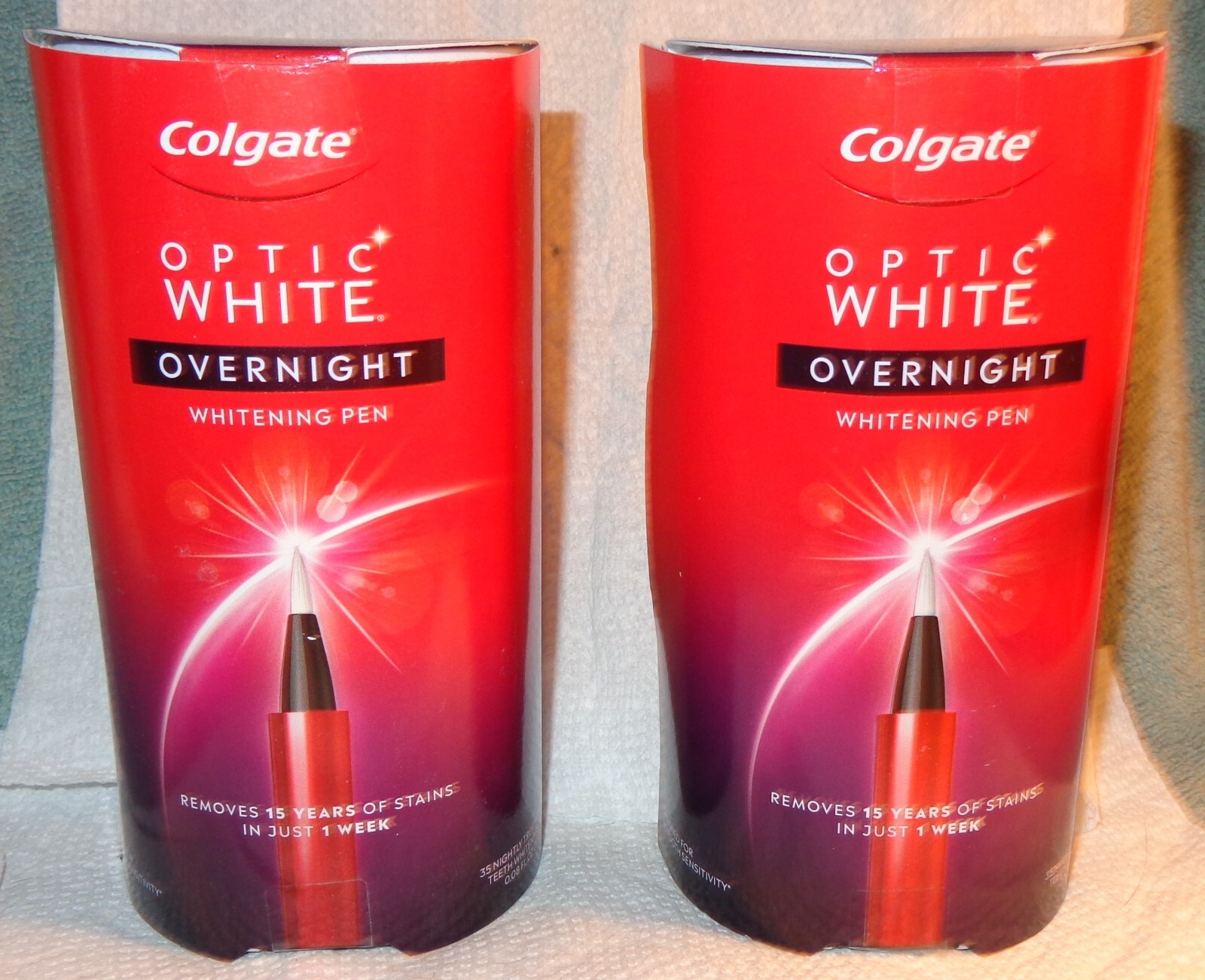 2 TWO NEW Colgate Optic White Overnight Teeth Whitening Pens 06/2024 Exp. Date