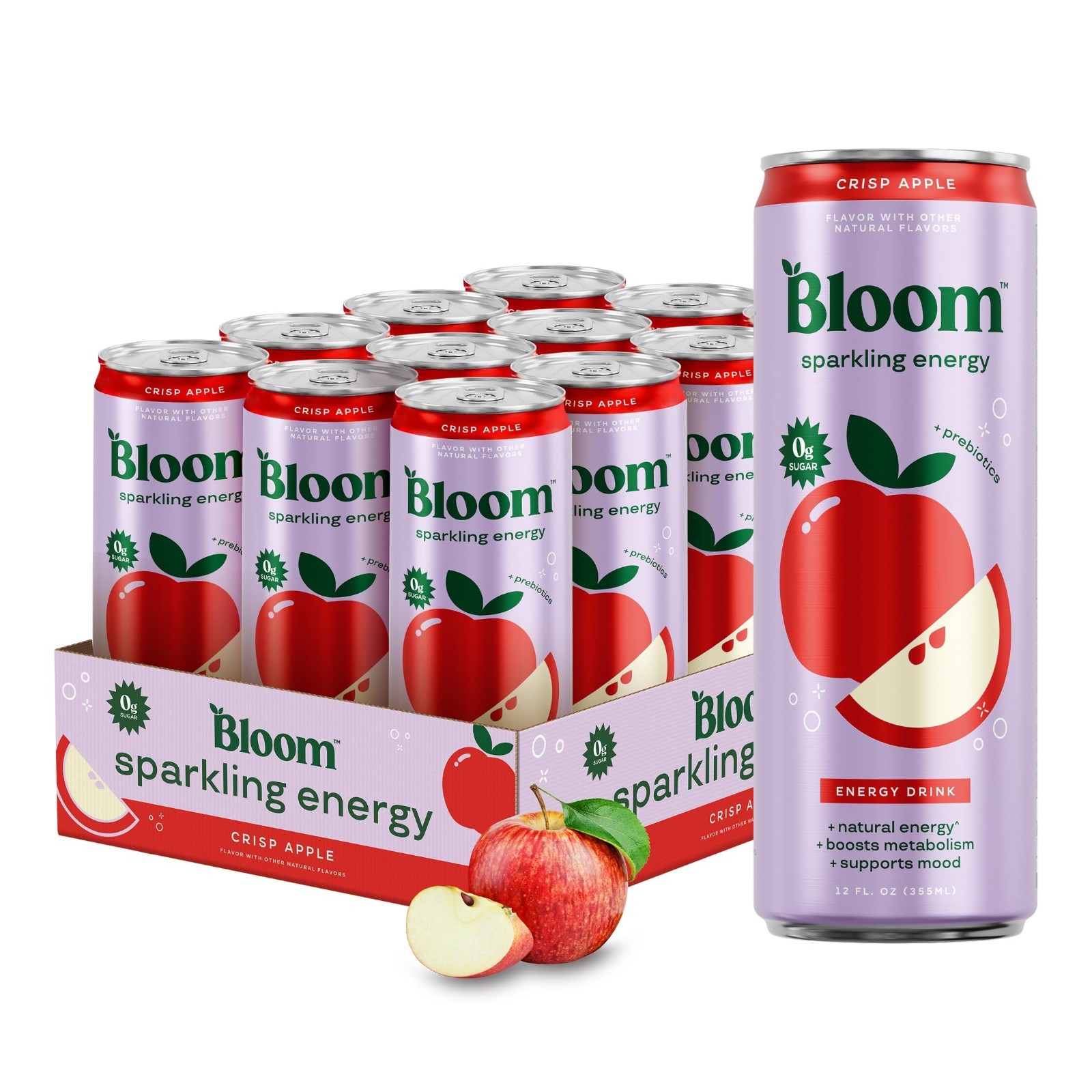 Bloom Nutrition Sparkling Energy Drink – Natural Caffeine, Zero Sugar, 180mg