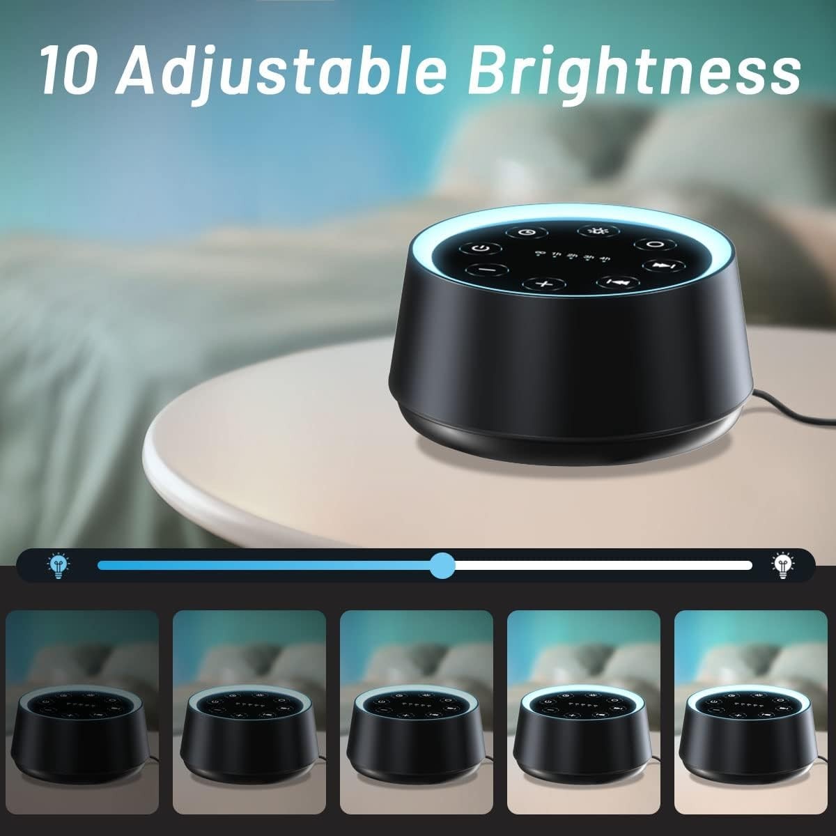 Travel-Friendly Sleep Sound Machine: 30 Sounds, 12 Night Lights & Compact Size