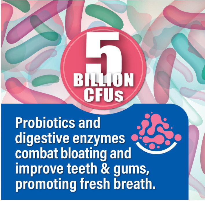 PROBIOTIV CHEWABLE PROBIOTICS FOR DAILY BLOATING W/ 5 BILLION CFU FOR GAS RELIEF
