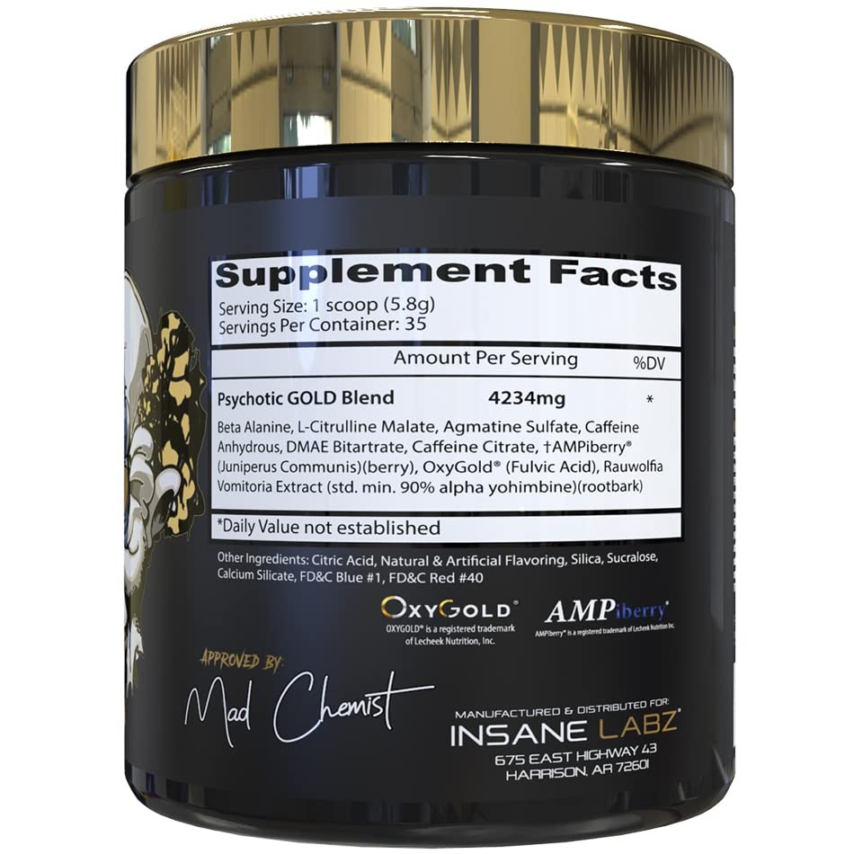 GOLD Pre Workout Supplement 35 Servings Energy Focus Pumps Citrulline Agmatine