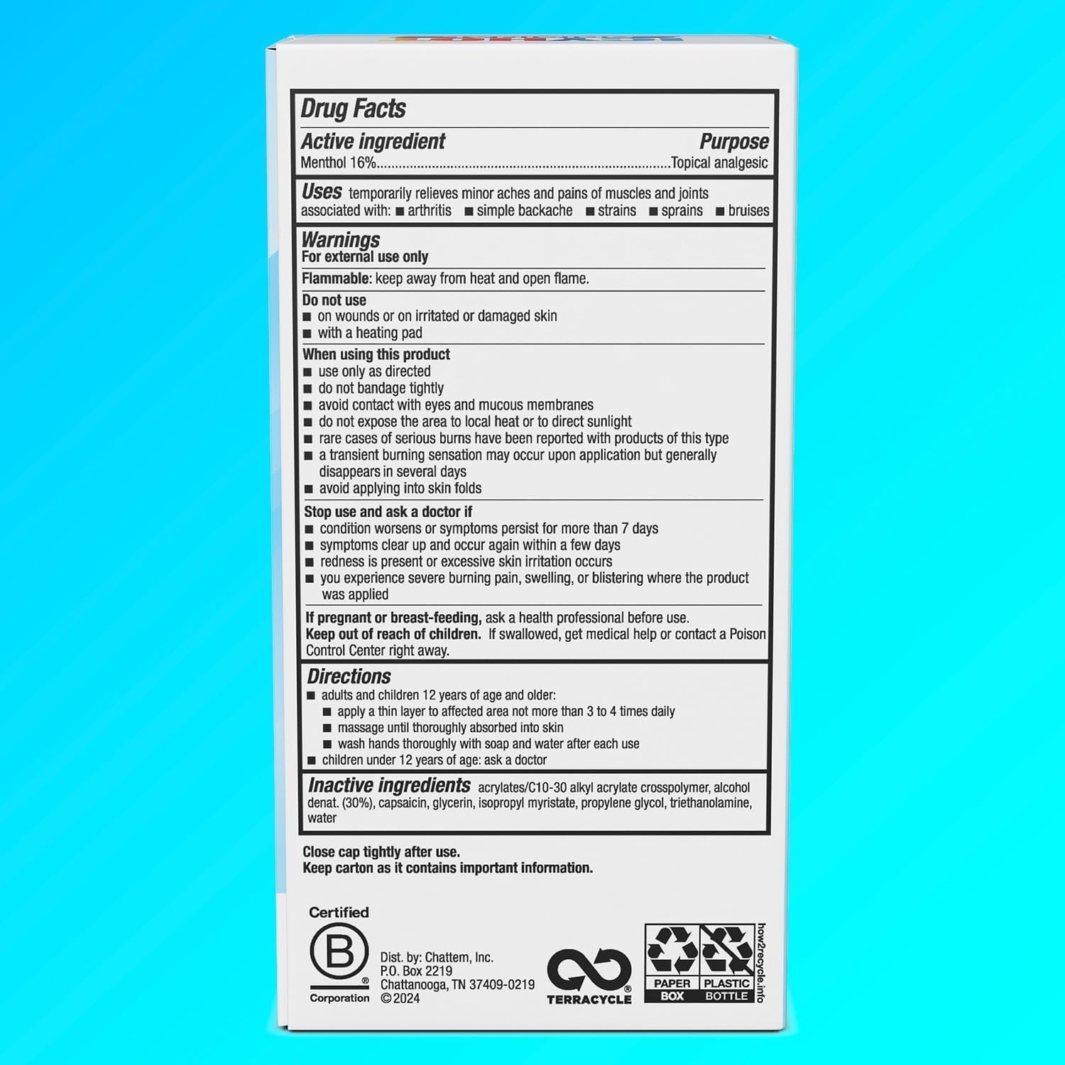 Pain Relief No-Mess Roll-On Applicator, Fast-Acting Pain Relief with Max Stre…