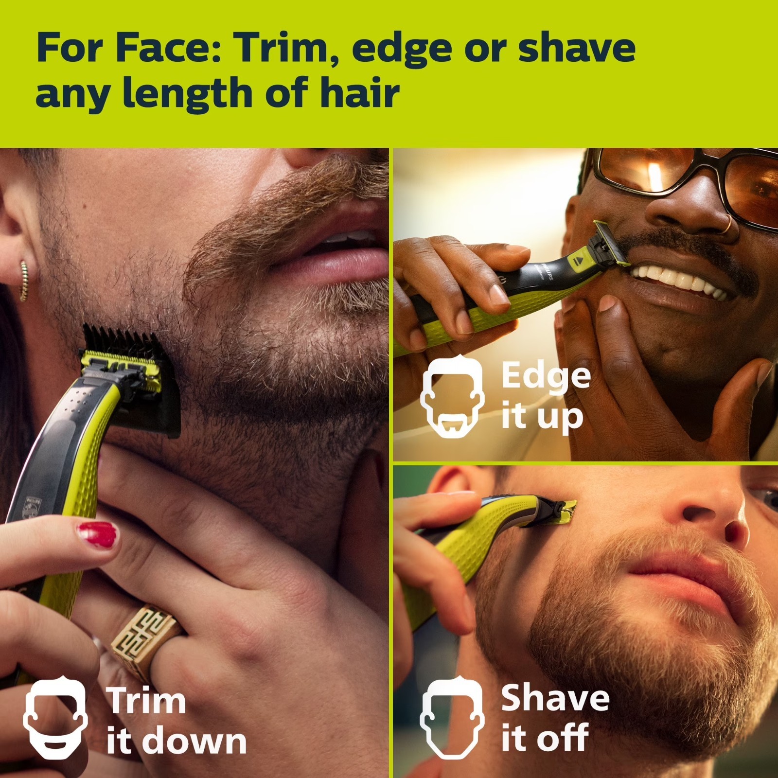 Philips Norelco OneBlade 360 Face Trimmer Shaver USB Rechargeable