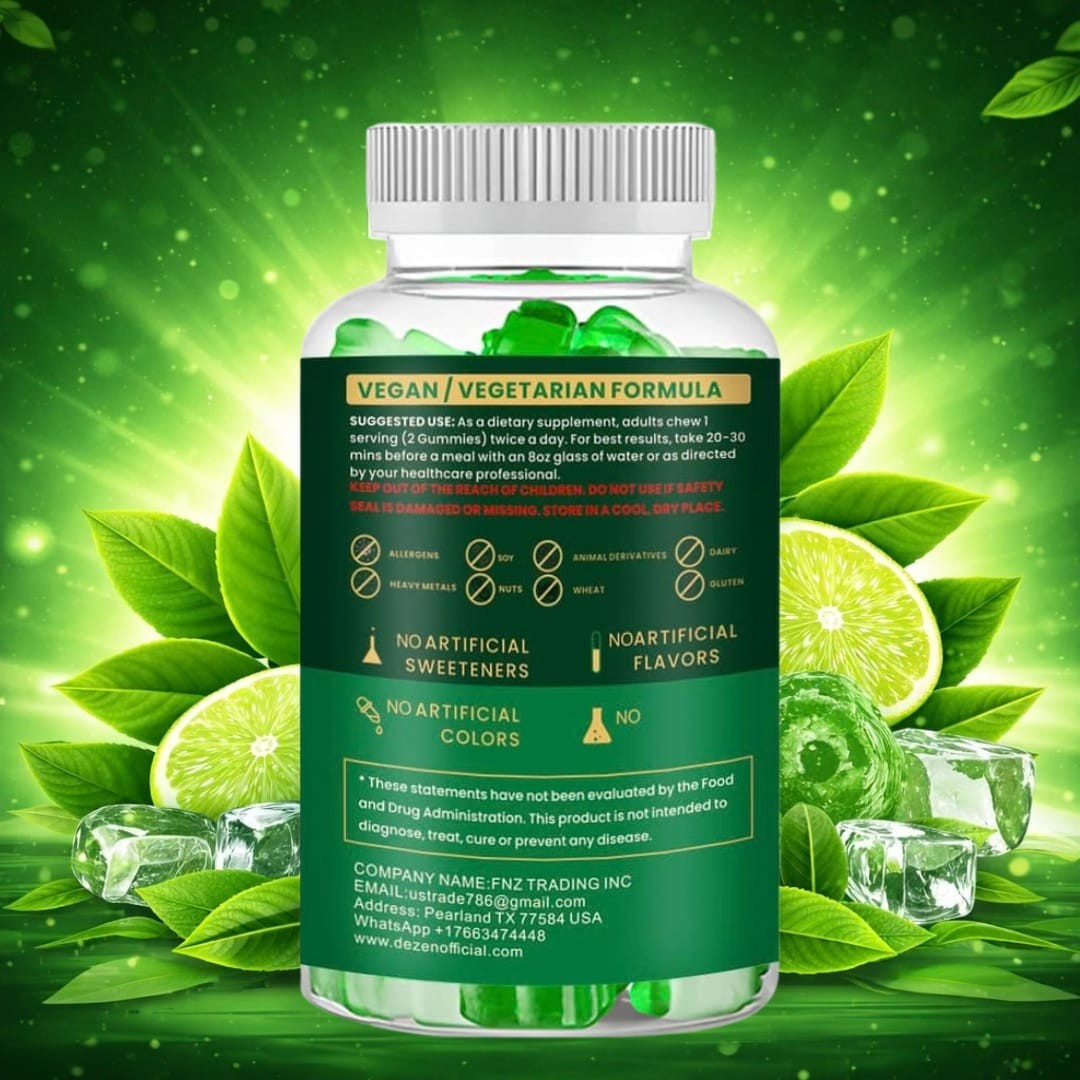 Fat Burner Green Tea Gummies, Metabolism & Weight Loss Supplements 60 Each
