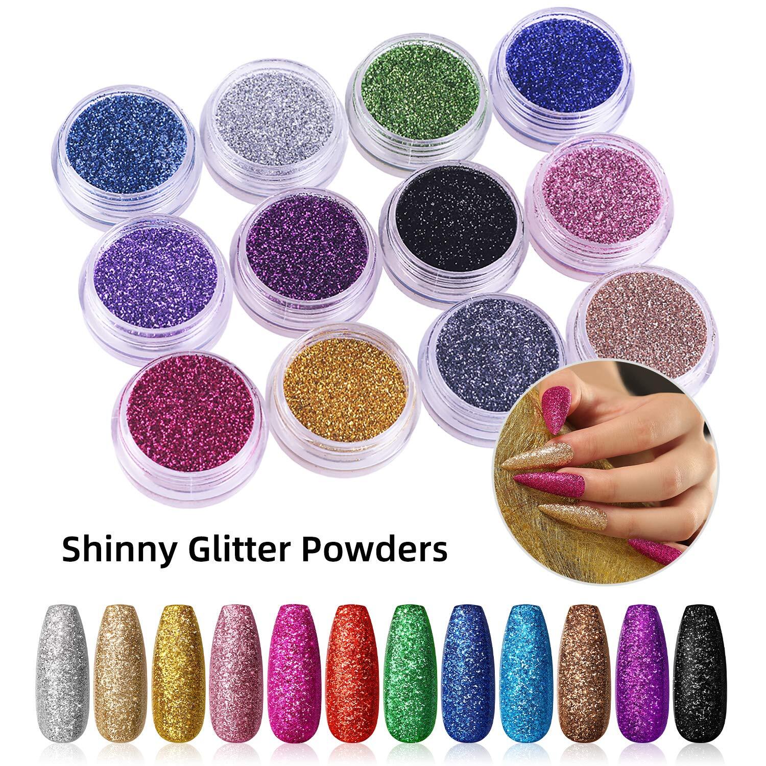 Acrylic Nail Kit Acrylic Powder Glitter Nail Art Manicure Tool Tips Brush Set US