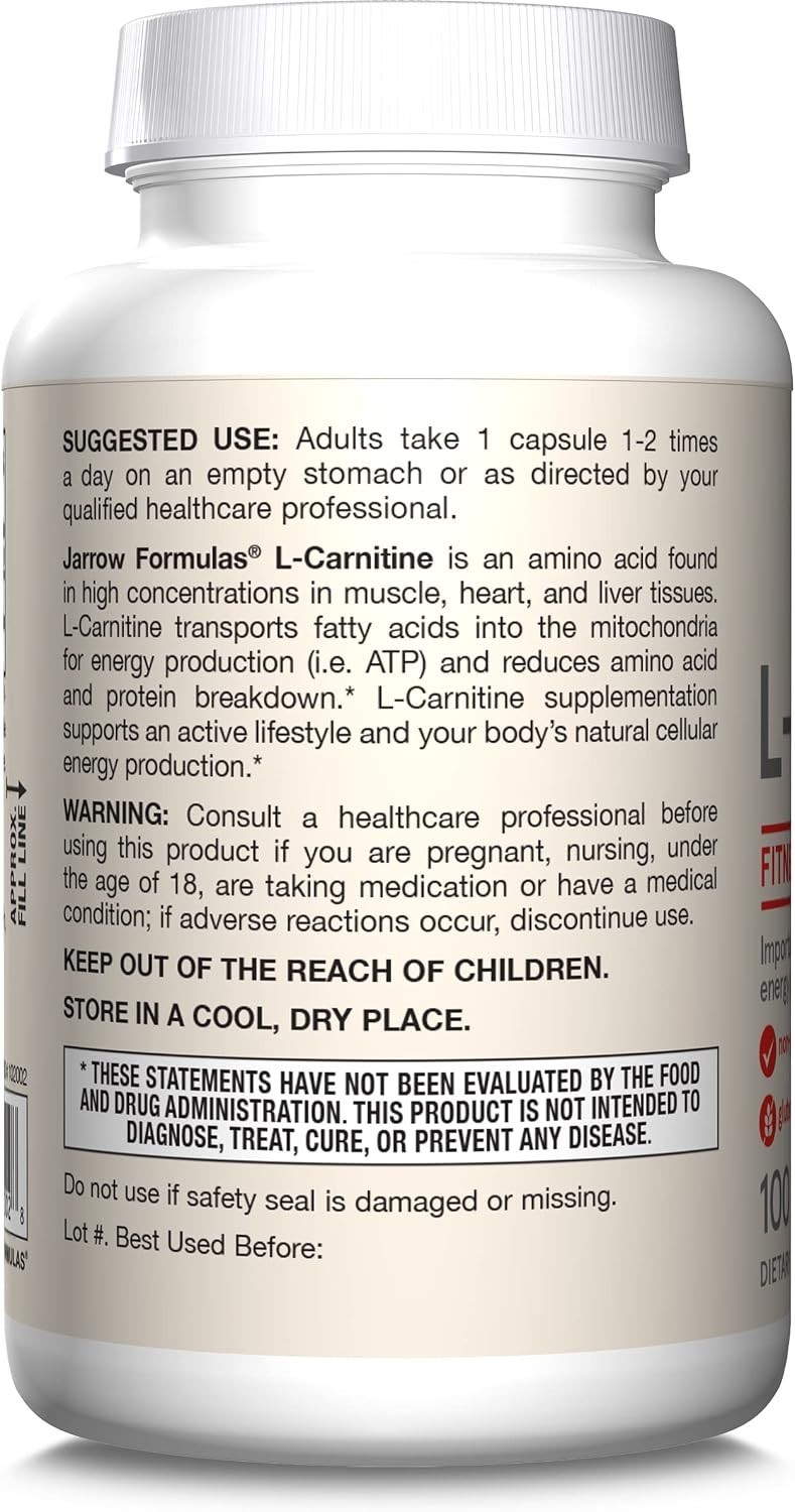 L-Carnitine 500 mg – 100 Capsules for Energy Support & Fat Metabolism