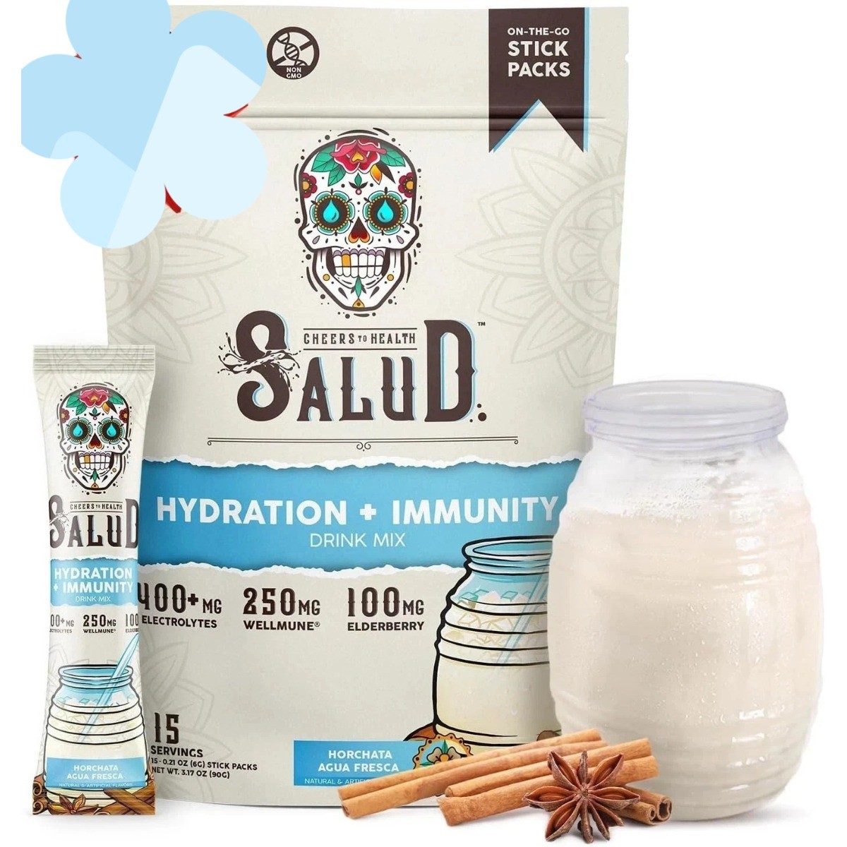 Salud 2-in-1 Hydration & Immunity Electrolyte Powder. Vegan
