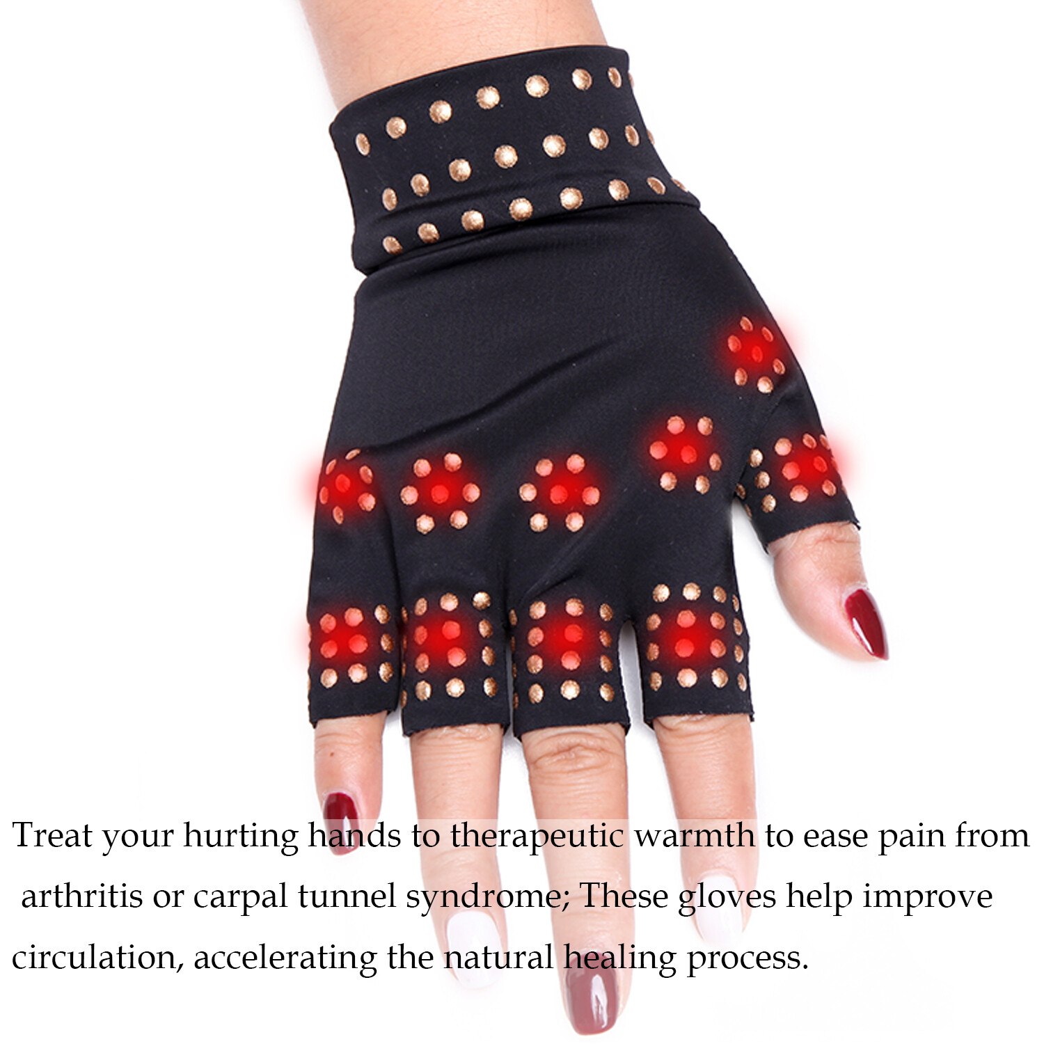 Magnetic Compression Arthritis Gloves Carpal Tunnel Hand Support Pain Relief US
