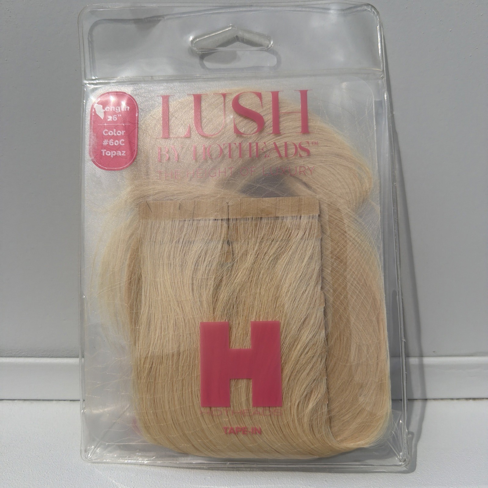 Hotheads Tape In Extensions LUSH Originals 26” 20 Pieces Topaz #60C Blonde NEW