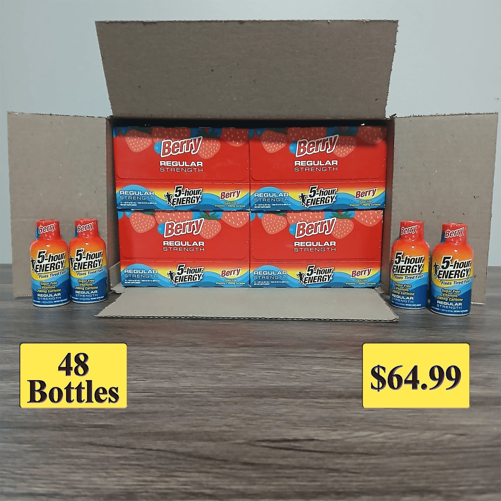 5 Hour Energy Berry Flavor 48 Bottles (4×12), Exp: 1/28
