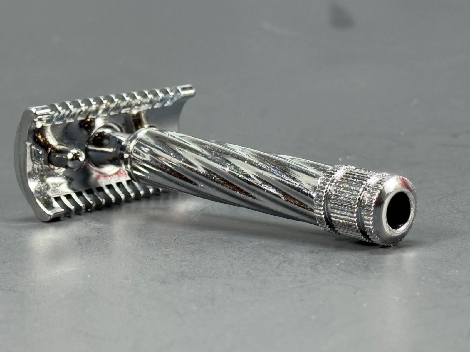 Fatip CNC Lo Storto Open Comb Slant Safety Razor Chrome Made in italy – Options