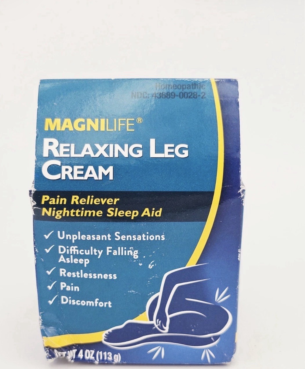 Magnilife Relaxing Leg Cream Topical Pain Restless Legs Nighttime Sleep Aid 4 oz