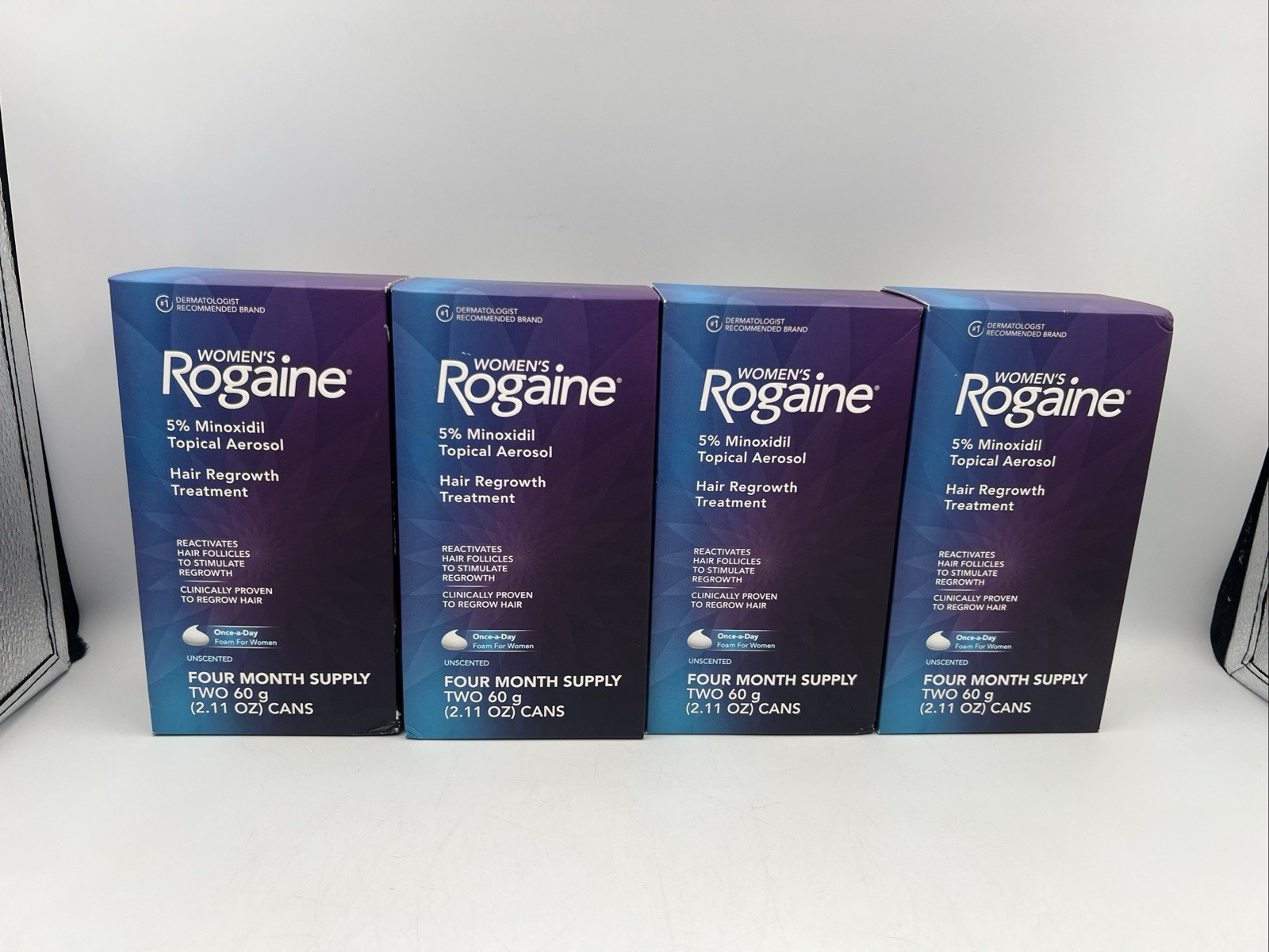 4x Women’s Rogaine 5% Foam Hair Regrowth 4 Month EXP: 08/2028 (16 Month Supply)