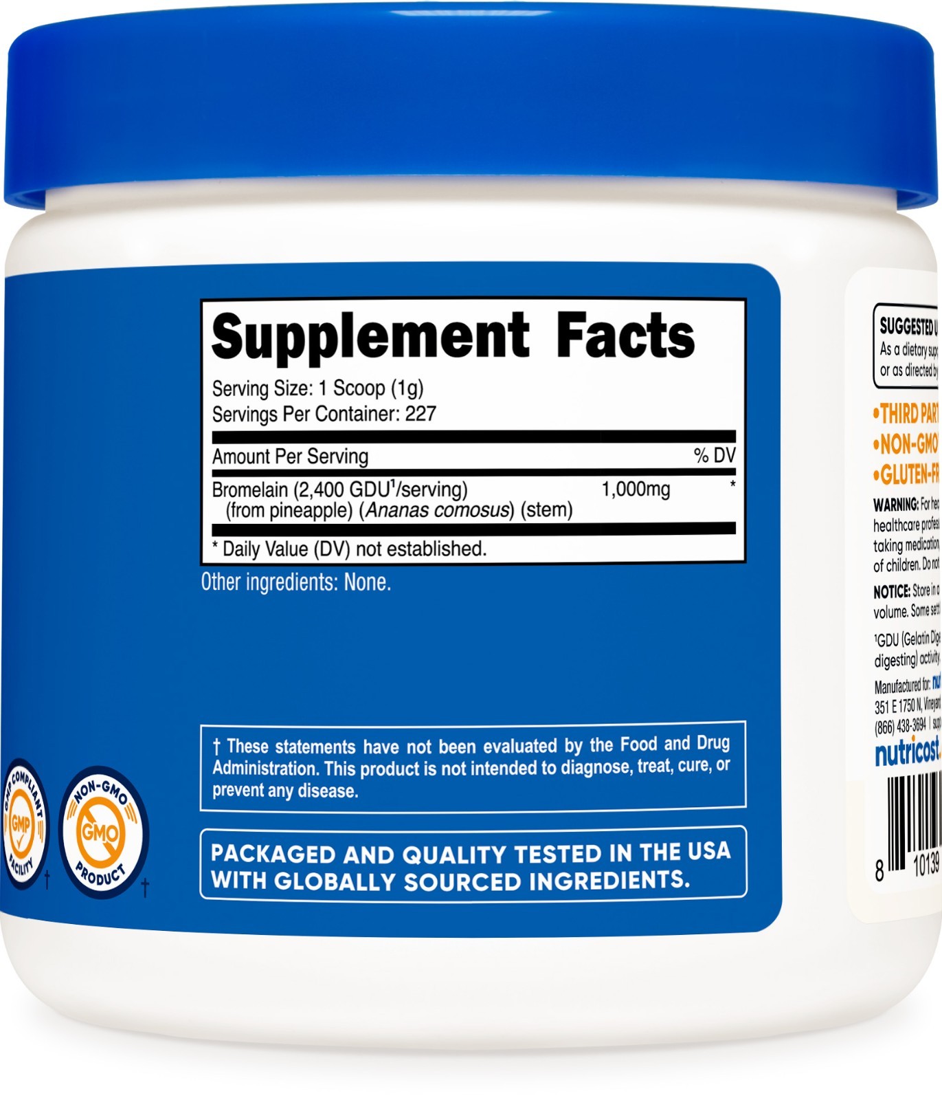 Nutricost Bromelain Powder 8 oz – Bromelain (2400 GDU/g), Non-GMO, Gluten Free