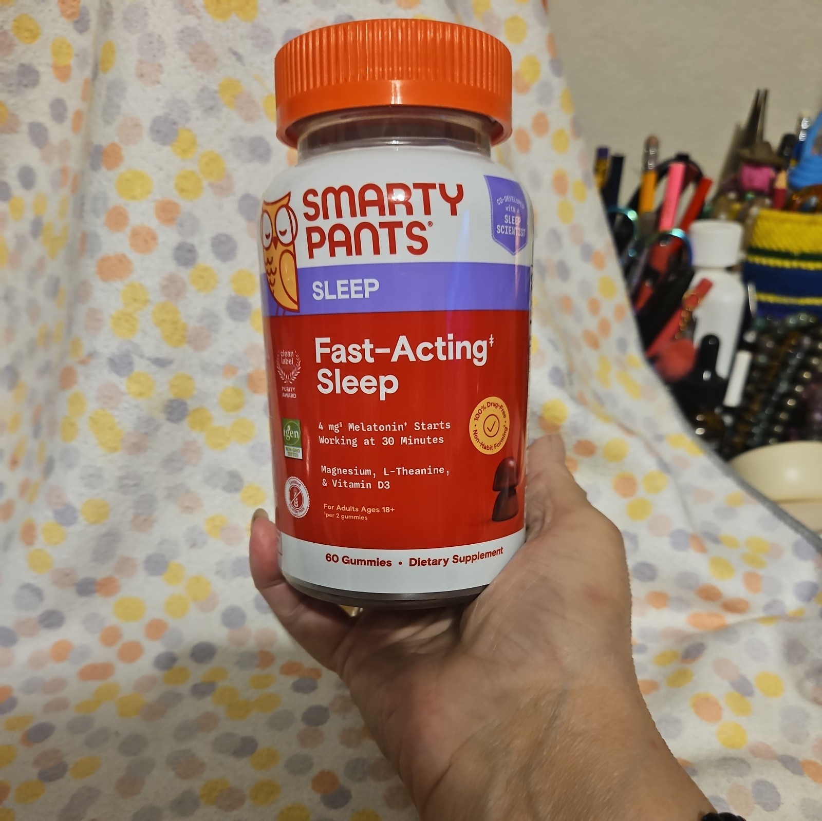 Smarty Pants Sleep, Fast-Acting Sleep For Adults Ages 18+ 60 Gummies – Brand New